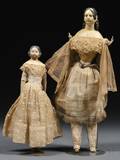 Two Papiermache Lady Dolls