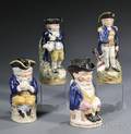 Four Staffordshire Pottery Toby Jugs