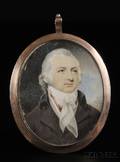 Robert Field American born in England c 17691819 Portrait Miniature of a Gentleman