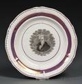 Transferdecorated Staffordshire Pottery Andrew Jackson Plate