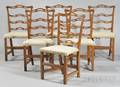 Set of Six Mahogany Pierced Ladderback Side Chairs