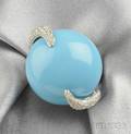 18kt White Gold Turquoise and Diamond Ring