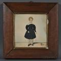 American School 19th Century Small Portrait of a Boy with a Whip and Spinning Top