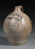 COMMERAWS STONEWARE Jug with Incised Cobalt Decoration