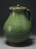 Greenglazed Covered Redware Pitcher