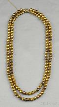 Doublestrand 14kt Gold Bead Necklace