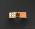 18kt Gold Coral and Diamond Ring Cartier