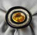 18kt Gold Yellow Sapphire Onyx and Diamond Ring