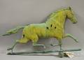 Patinated Molded Copper Running Horse Weather Vane