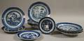 Eleven Blue and White Chinese Export Canton Plates