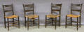 Eight Assembled Painted and Stencildecorated Thumbback Side Chairs