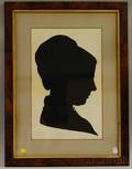 Framed 1877 Hollowcut Silhouette of a Woman