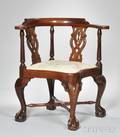 Chippendalestyle Carved Mahogany Roundabout Chair