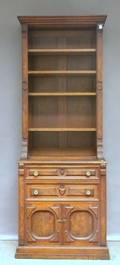 Victorian Renaissance Revival Walnut Book Cabinet