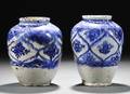 Two Blue and White Pottery Vases