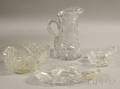 Four Colorless Cut Glass Table Articles