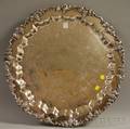 Large Circular Silverplated Footed Serving Tray