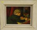 20th Century American School Oil on Artist Board Depiction of a Boy at Study