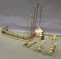 Group of Brass and Iron Fireplace and Hearth Items and Decorative Accessories