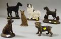 Six Painted Cast Iron Dog Doorstops