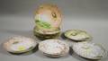 Thirteenpiece Limoges Handpainted Seashelldecorated Porcelain Seafood Set
