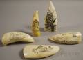 Five Scrimshawdecorated Whales Teeth