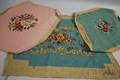 Three Needlepoint Floral Pattern Seat Covers