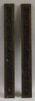 Pair of Tiffany Studios Bronze Pine Needle Pattern Desk Blotter Ends