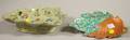 Two Asian Leafform Enameldecorated Porcelain Dishes