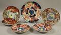 Five Imari Porcelain Dishes and a Circular Platter