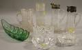 Eight Assorted Cut Art Glass Table Items
