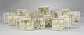 Set of Twelve Mintons Hollins Handpainted Ceramic Months Tiles and Four TimeoftheDay Tiles