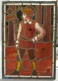 Leaded Stained Glass Panel Depicting an Archer