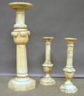 Three Italian Carved Marble Pedestals