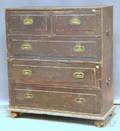 British Colonial Brassmounted Hardwood Dovetailconstructed Twopart Fivedrawer Campaign Chest