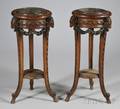 Pair of George III Adamstyle Carved Walnut Plant Stands
