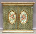 Provincial Polychrome Paintdecorated Wood Twodoor Wall Cabinet