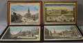 Four Framed 19th Century Handcolored Prints Depicting Views of England and France