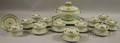 Porcelain Tureen with Matching Covered Soup Plates and Underplates in the Ching Dynasty Rose Pattern