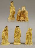Five Asian Carved Ivory Figures