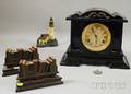 Mantel Clock Painted Cast Iron Bookshelfform Bookends and a Lighthouse Doorstop