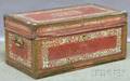 Chinese Export Brassbound Polychrome Paintdecorated Pigskinclad Camphorwood Trunk