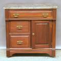 Victorian Gray Marbletop Walnut Commode