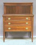 Federalstyle Inlaid Mahogany Tambour Writing Desk