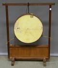 Japanese Ceremonial Drum in Wood Frame