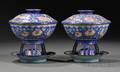 Pair of Enamel Covered Bowls