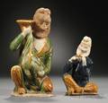 Two Asian Sancai Glazed Pottery Figures