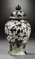 Black Famille Noir Covered Vase