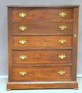 Late Victorian Walnut Fivedrawer Lockend Tall Chest