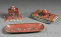 Three piece Cloisonne Desk Set